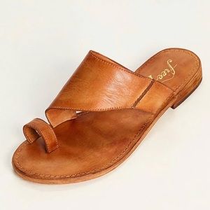 New Free People Sant Antoni Leather Sandal Slide